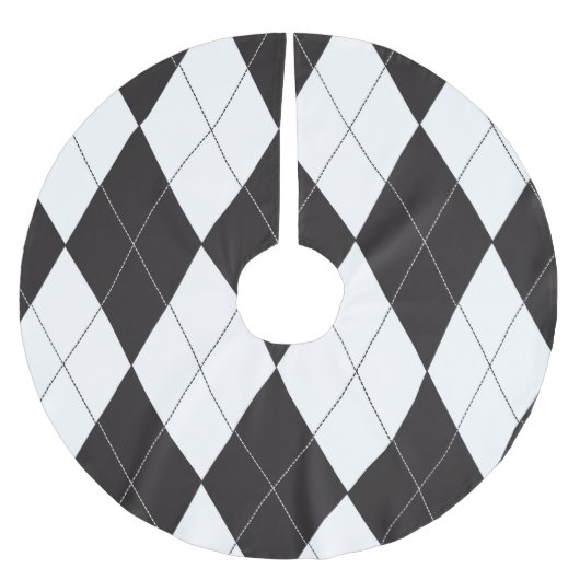 Zwart-witte Argyle Kerstboom Rok (Voorkant)
