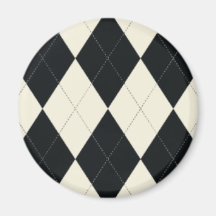 Zwart-witte Argyle Magnet