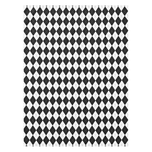 Zwart-witte Argyle Tafelkleed (Voorkant)