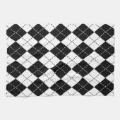 Zwart-witte Argyle Theedoek (Horizontaal)