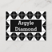 Zwart-witte Argyle Visitekaartje (Voorkant)