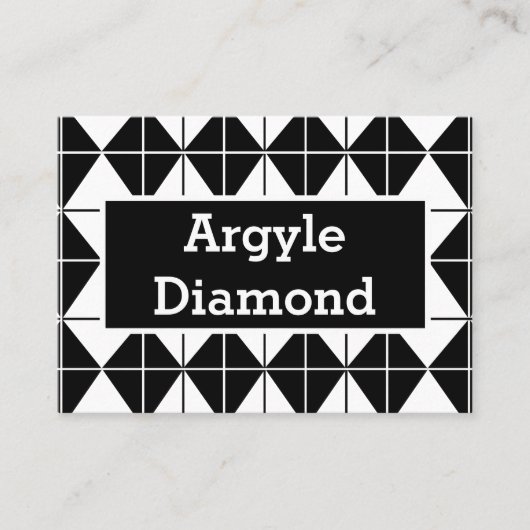 Zwart-witte Argyle Visitekaartje (Voorkant)