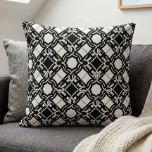 Zwart Witte Art Deco Ingevlochten Patroon