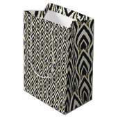 Zwart & Witte Art Deco Medium Cadeauzakje (Achterkant Gekanteld)