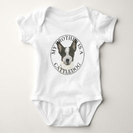 Zwart & Witte Australische Cattledog Grote Broer Romper