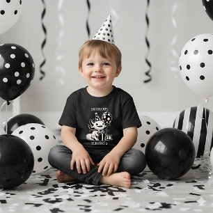 Zwart-witte Axolotl & Ballonnen Verjaardag Kinder Shirts