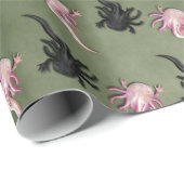 Zwart-witte Axolotls Art Cadeaupapier (Rol Hoek)