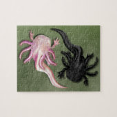 Zwart-witte Axolotls Art Legpuzzel (Horizontaal)