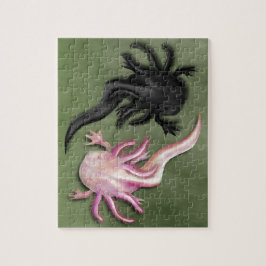 Zwart-witte Axolotls Art Legpuzzel