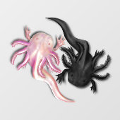 Zwart-witte Axolotls Art Raamsticker (Vel)