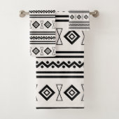 Zwart-witte Aztec Bad Handdoek (Insitu)
