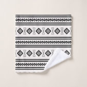 Zwart-witte Aztec Bad Handdoek (Wasdoekje)