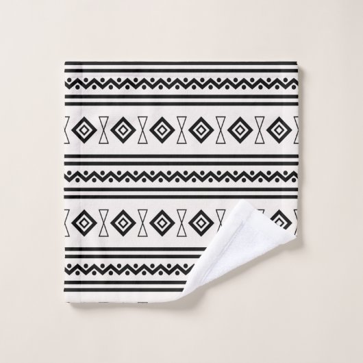 Zwart-witte Aztec Bad Handdoek (Wasdoekje)