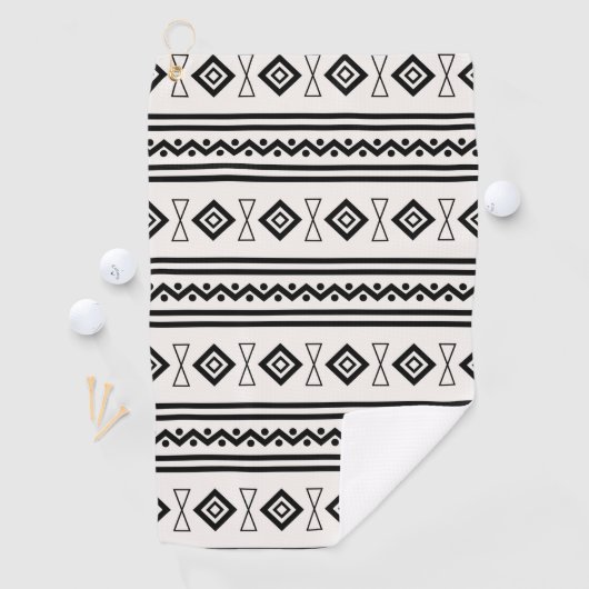 Zwart-witte Aztec Golfhanddoek (Insitu)