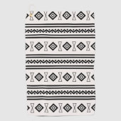 Zwart-witte Aztec Golfhanddoek (Voorkant)
