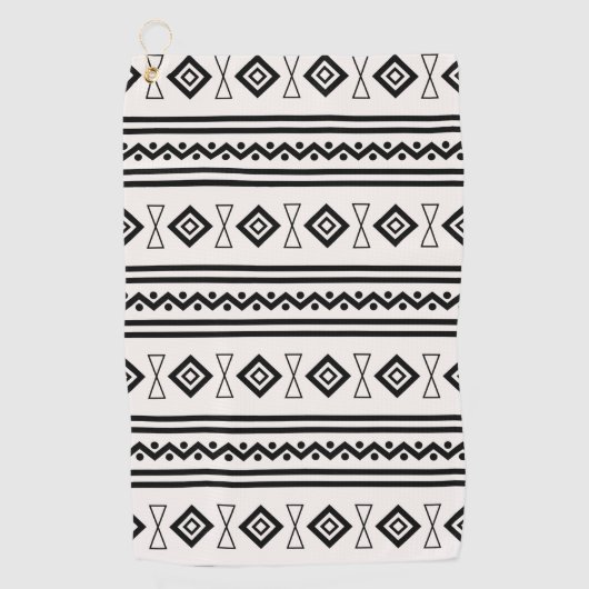 Zwart-witte Aztec Golfhanddoek (Voorkant)