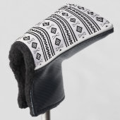 Zwart-witte Aztec Golfheadcover (3/4 voorkant)