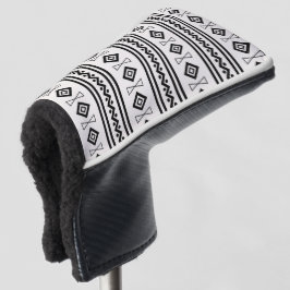 Zwart-witte Aztec Golfheadcover