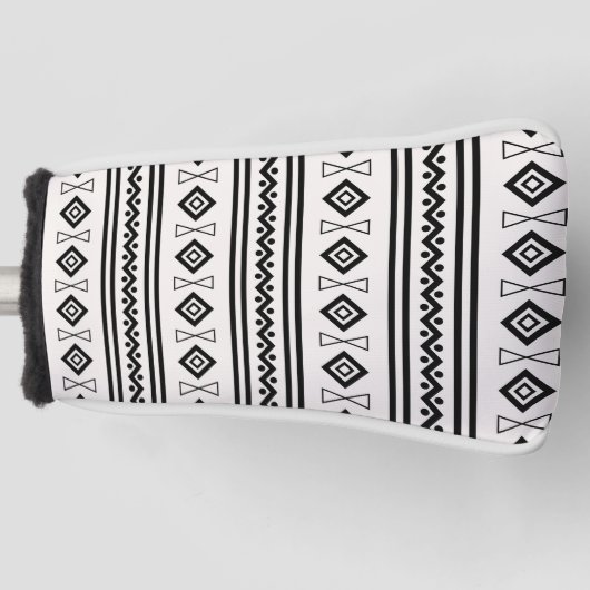 Zwart-witte Aztec Golfheadcover (Voorkant)