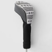 Zwart-witte Aztec Golfheadcover (Schuin)