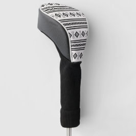 Zwart-witte Aztec Golfheadcover
