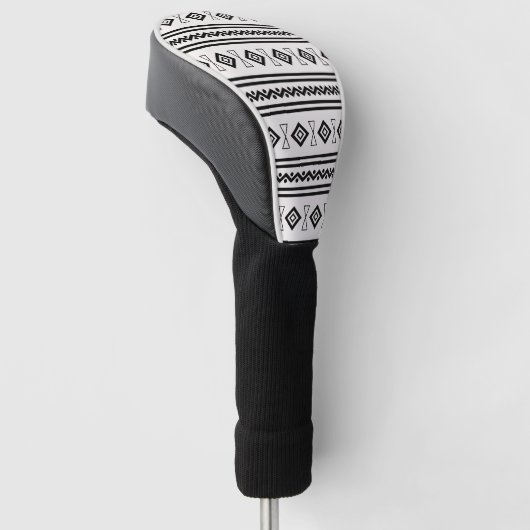 Zwart-witte Aztec Golfheadcover (Schuin)