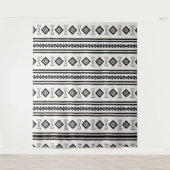Zwart-witte Aztec Wandkleed (Voorkant)