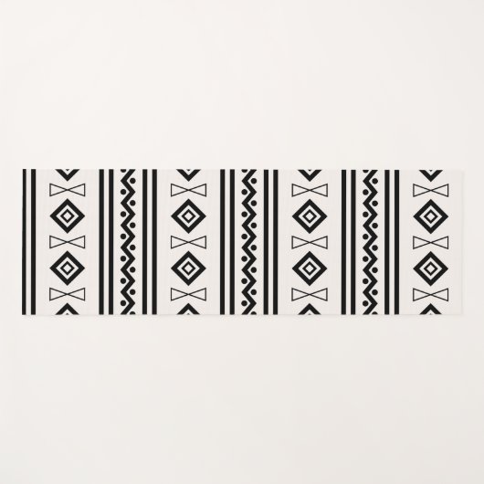 Zwart-witte Aztec Yogamat (Voorkant (horizontaal))