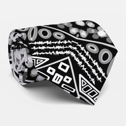 Zwart-witte baan Mode geïnspireerd nek Stropdas (Opgerold)