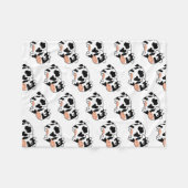 Zwart-witte Baby Fleece Deken (Voorkant (Horizontaal))