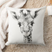 Zwart & Witte Baby Giraffe Vierkante Worp Kussen (Deken)