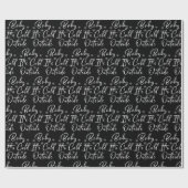 Zwart-witte Baby Het is koud buiten Kerstmis Cadeaupapier (Vlak)