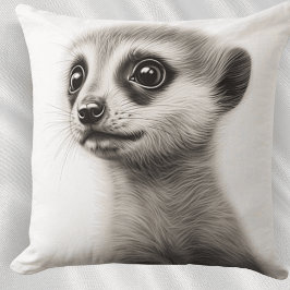 Zwart & Witte Baby Meerkat Vierkante Worp Kussen