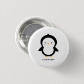 Zwart-witte Baby Penguin Kinder Ronde Button 3,2 Cm (Voorkant /achterkant)