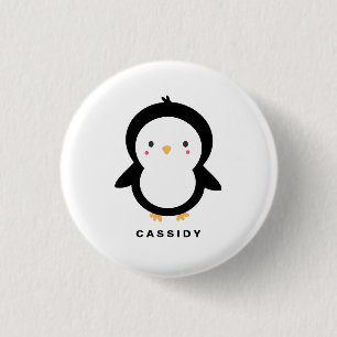 Zwart-witte Baby Penguin Kinder Ronde Button 3,2 Cm