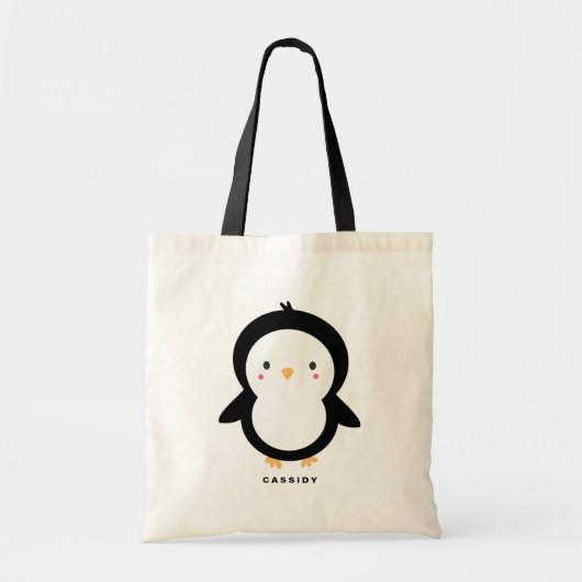 Zwart-witte Baby Penguin Kinder Tote Bag (Voorkant)