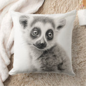 Zwart & Witte Babylemur Vierkante Worpkussen Kussen (Deken)