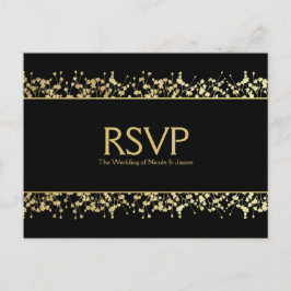 Zwart & Witte Baby's Adem Huwelijks RSVP Kaart