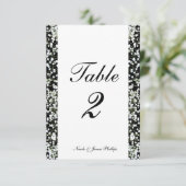 Zwart & Witte Baby's Adem Wedding Table Cards Kaart (Staand voorkant)