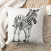 Zwart & Witte Babyzebra Vierkante Worpkussen Kussen (Deken)
