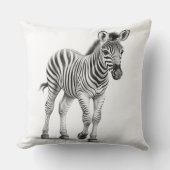 Zwart & Witte Babyzebra Vierkante Worpkussen Kussen (Voorkant)