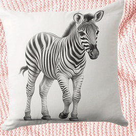 Zwart & Witte Babyzebra Vierkante Worpkussen Kussen