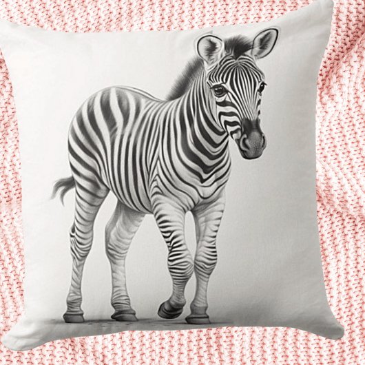 Zwart & Witte Babyzebra Vierkante Worpkussen Kussen