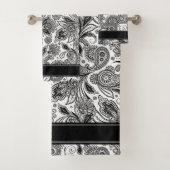 Zwart-witte badhanddoekset bad handdoek (Insitu)