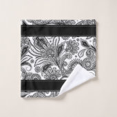 Zwart-witte badhanddoekset bad handdoek (Wasdoekje)