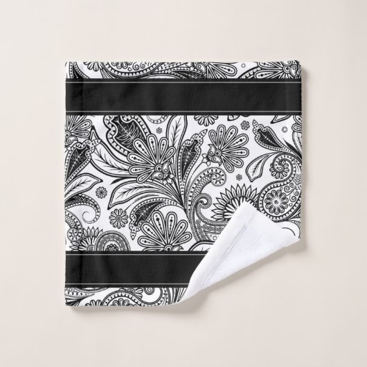 Zwart-witte badhanddoekset bad handdoek (Wasdoekje)