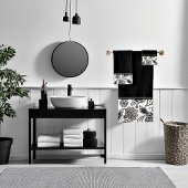 Zwart-witte badhanddoekset bad handdoek