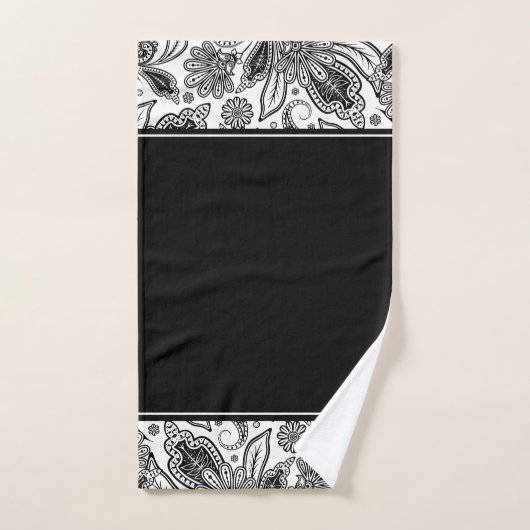 Zwart-witte badhanddoekset bad handdoek (Handdoek)