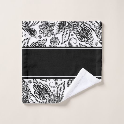 Zwart-witte badhanddoekset bad handdoek (Wasdoekje)