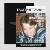 Zwart-witte balk Mitzvah Magazine Kaart (Voorkant / Achterkant)